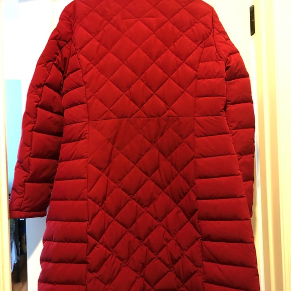 Calvin Klein Quilted Jacket Red Like New Black Trim - Picture 3 of 5